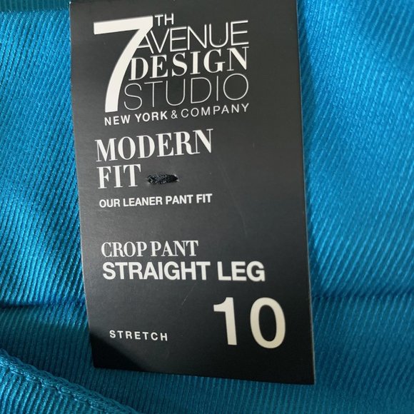 NWT NEW YORK & CO. 7TH AVENUE MODERN FIT STRAIGHT LEG STRETCH CROP PANTS 10 - Picture 9 of 11